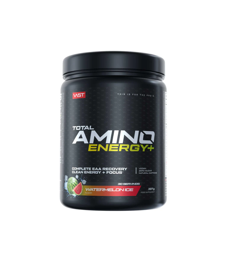 Total Amino ENERGY+ EAA+ NATURAL CAFFEINE Arbuusimaitse "VAST", 387 g – madala kalorsusega toode firmalt VAST, osta Bombbar-ist