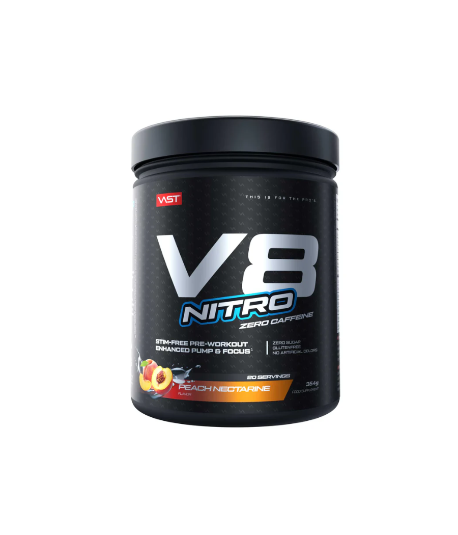 VAST V8 NITRO ULTIMATE PUMP & FOCUS BOOSTER PEACH NECTARINE 364 GR – низкокалорийный продукт от VAST, купить в Bombbar