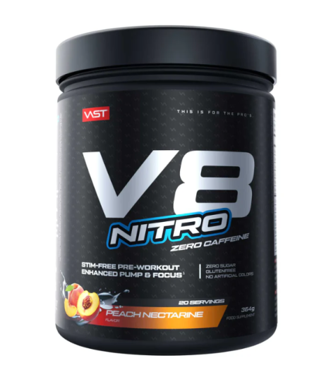 V8 NITRO ULTIMATE PUMP & FOCUS BOOSTER VIRSIKU-NEKTARIIN "VAST", 364 g