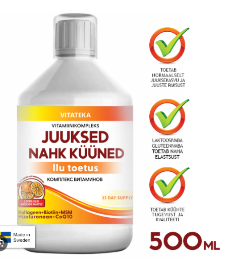 Votaminiinikompleks "Juuksed Nahk Küüned" 500 ml  - VITATEKA