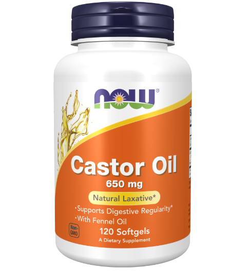 NOW Castor Oil, 650mg - 120 мягких капсул