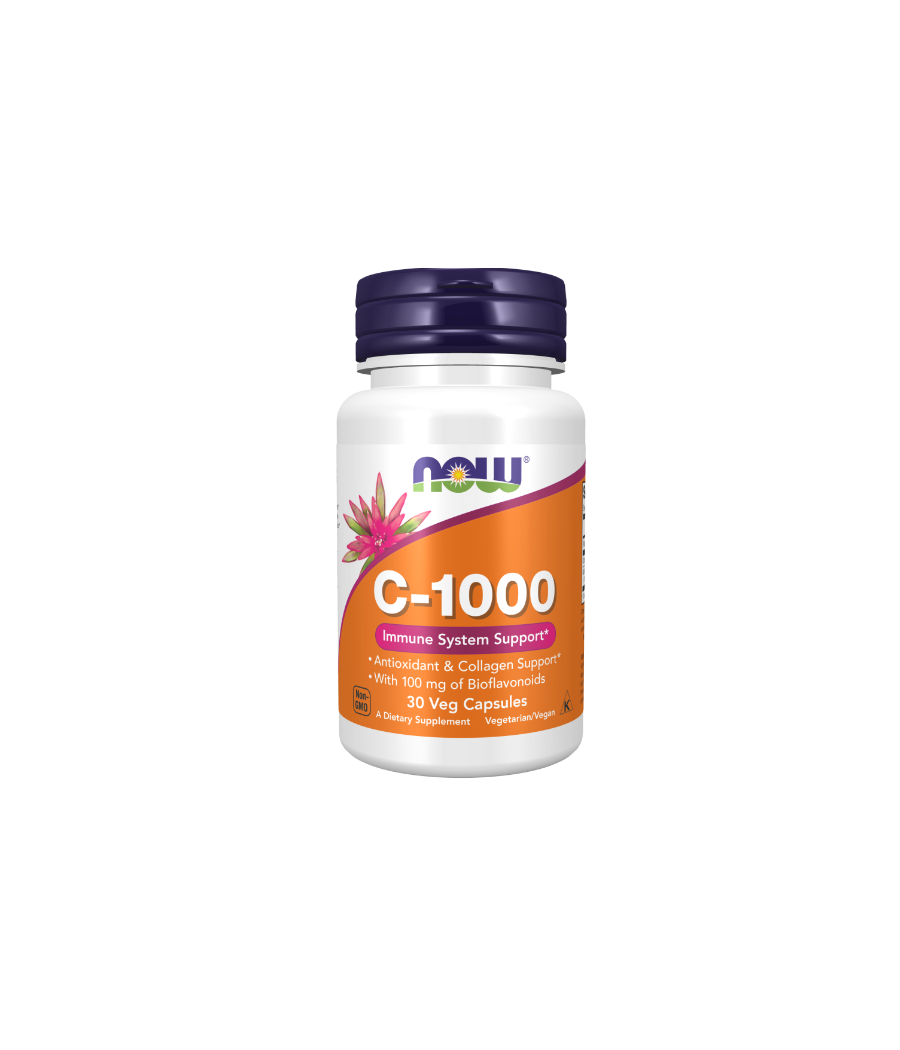 NOW Vitamin C-1000 with 100mg Bioflavonoids - 100 vegan capsules – low-calorie product from NOW, buy in Bombbar