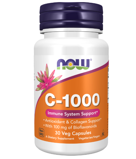 NOW Vitamiin C-1000 koos 100 mg bioflavonoididega - 100 vegan kapslit