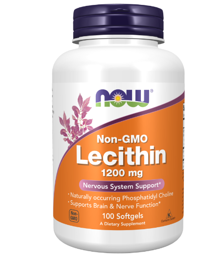 Letsitiin Non-GMO 1200 mg "Now Foods", 100 pehmet kapslit