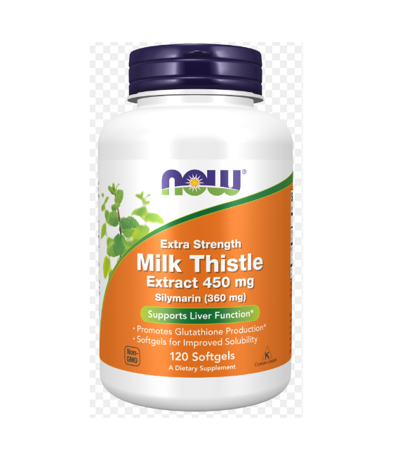 NOW Foods	 Extra Strength Milk Thistle Extract, 450mg - 120 softgels