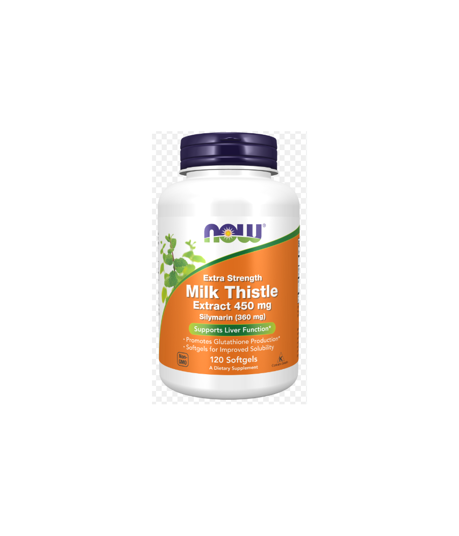 NOW Foods	 Extra Strength Milk Thistle Extract, 450mg - 120 softgels – низкокалорийный продукт от NOW, купить в Bombbar