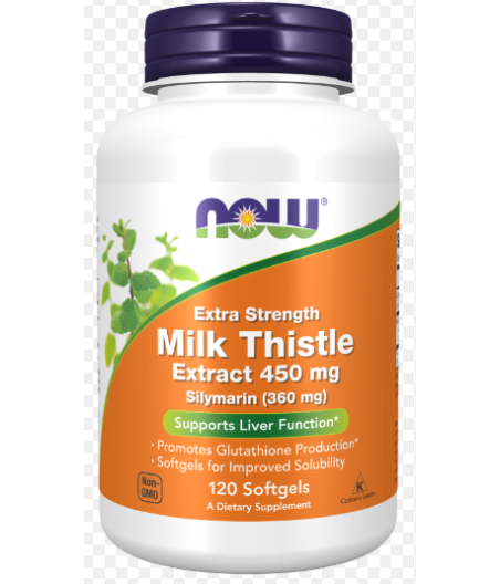 NOW Foods	 Extra Strength Milk Thistle Extract, 450mg - 120 softgels