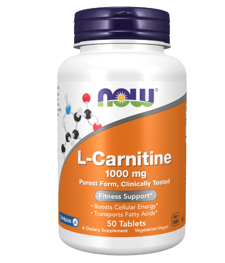 NOW Foods	 L-Carnitine, 1000mg - 50 tablets