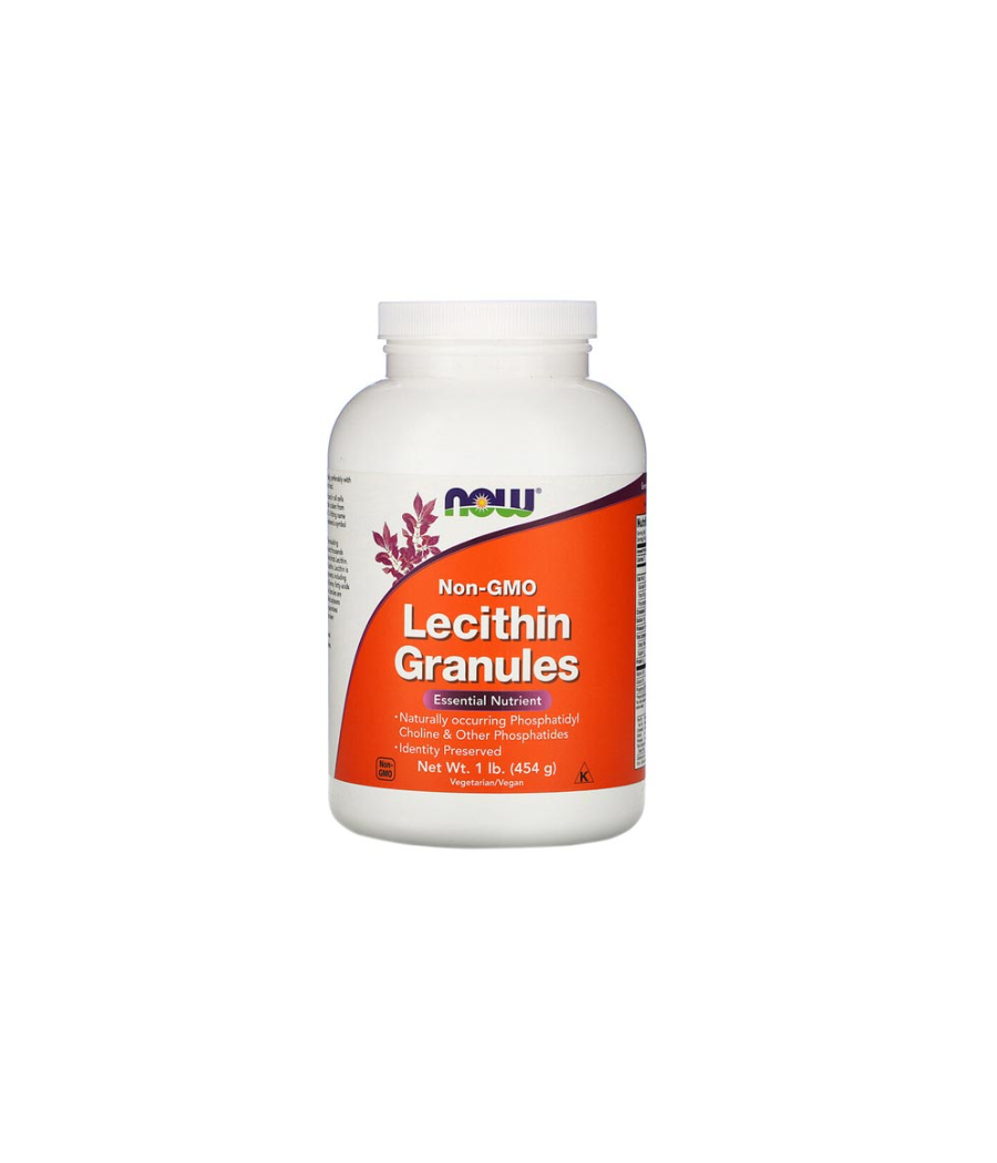 NOW Foods	 Lecithin Granules Non-GMO - 454 grams – низкокалорийный продукт от NOW, купить в Bombbar