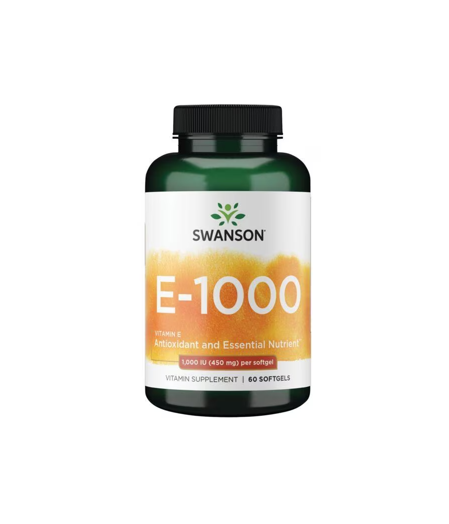 Swanson	Vitamin E, 1000 IU - 60 softgels – низкокалорийный продукт от SWANSON, купить в Bombbar