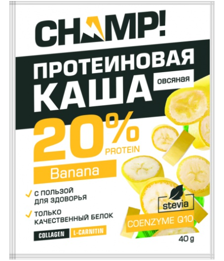 ЛЕОВИТ Каша протеиновая овсяная Банановая CHAMP с коэнзимом Q10, 40 г