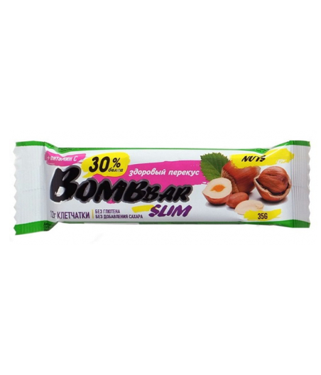 "BOMBBAR" proteiinibatoon Slim "Maapähklid ja sarapuupähklid", 35 g