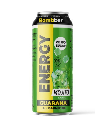 Energiajook L-karnitiiniga ja guaraanaga "Mojito", 500 ml - BOMBBAR