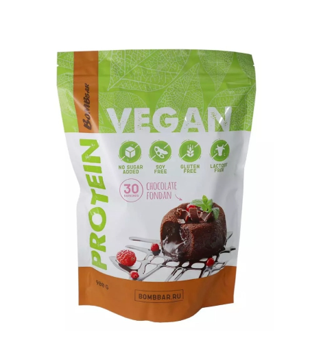 Vegan Protein Cocktail "Chocolate Fondant", 900 g - BOMBBAR