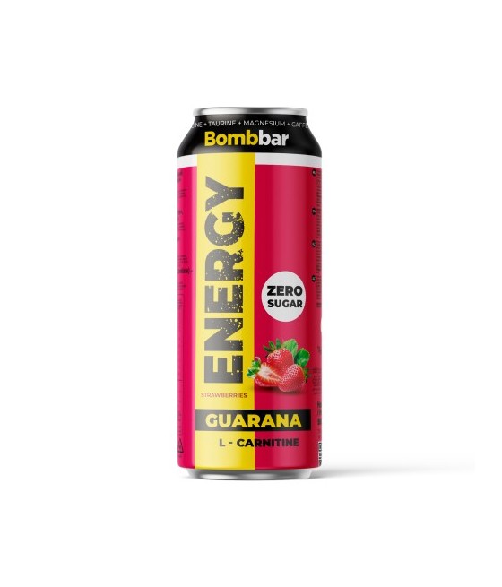 Energy Drink Guarana L-Carnitine "Strawberry", 500 ml - BOMBBAR