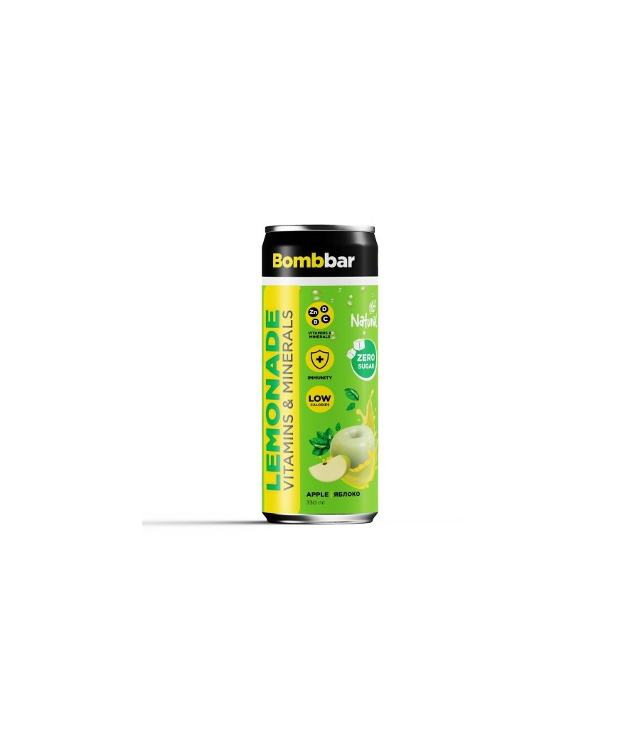 Lemonade with vitamins "Green Apple" Sugar-Free, 330 ml - BOMBBAR – low-calorie product from Bombbar, buy in Bombbar