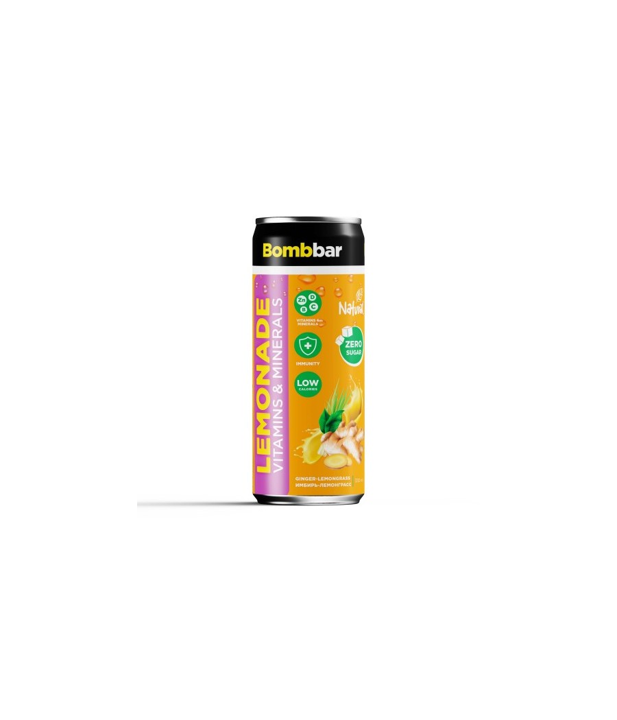 Lemonade with vitamins "Ginger-Lemongrass" Sugar-Free, 330 ml - BOMBBAR – low-calorie product from Bombbar, buy in Bombbar