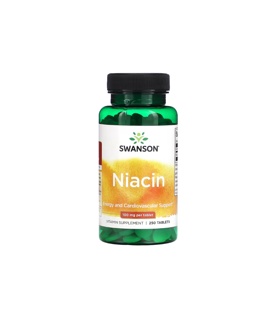 Niacin, 100mg - 250 tablets – низкокалорийный продукт от SWANSON, купить в Bombbar