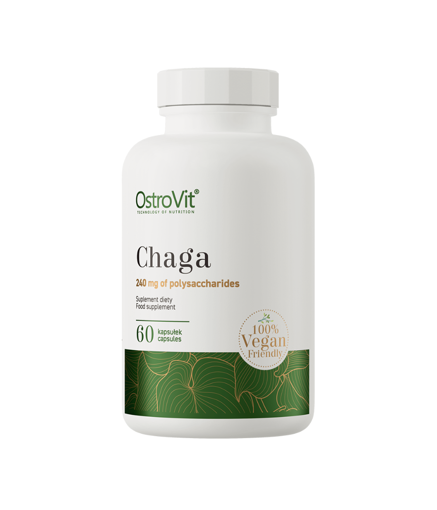 OSTROVIT Chaga VEGE, 60 капсул – низкокалорийный продукт от Ostrovit, купить в Bombbar