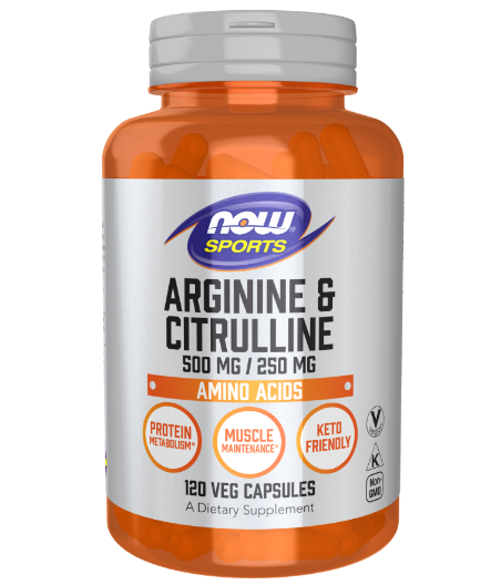 NOW Arginine & Citrulline  120 веган капсул