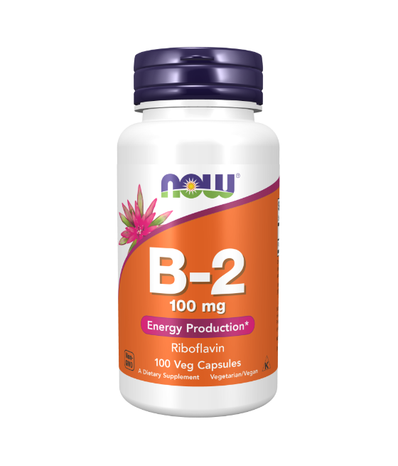 NOW Vitamin B-2 Riboflavin, 100mg - 100 веган капсул