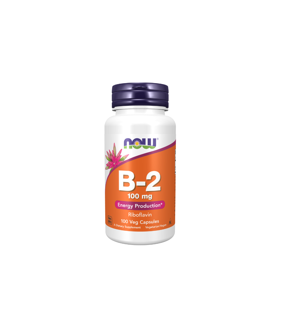 NOW Vitamin B-2 Riboflavin, 100mg - 100 vegan capsules – low-calorie product from NOW, buy in Bombbar