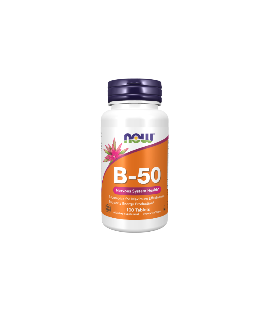 NOW Vitamin B-50 - 100 tablets – low-calorie product from NOW, buy in Bombbar