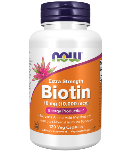 NOW Biotin, 10mg Extra Strength - 120 vegan capslit