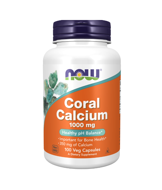 NOW Coral Calcium, 1000mg - 100 веган капсул