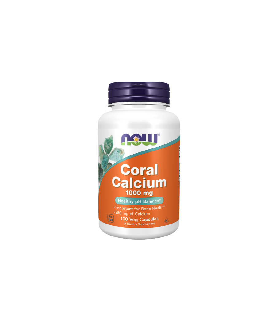 NOW Coral Calcium, 1000mg - 100 веган капсул – низкокалорийный продукт от NOW, купить в Bombbar