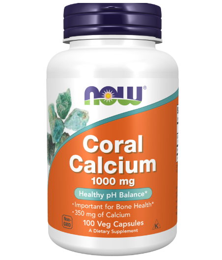 NOW Coral Calcium, 1000mg - 100 веган капсул