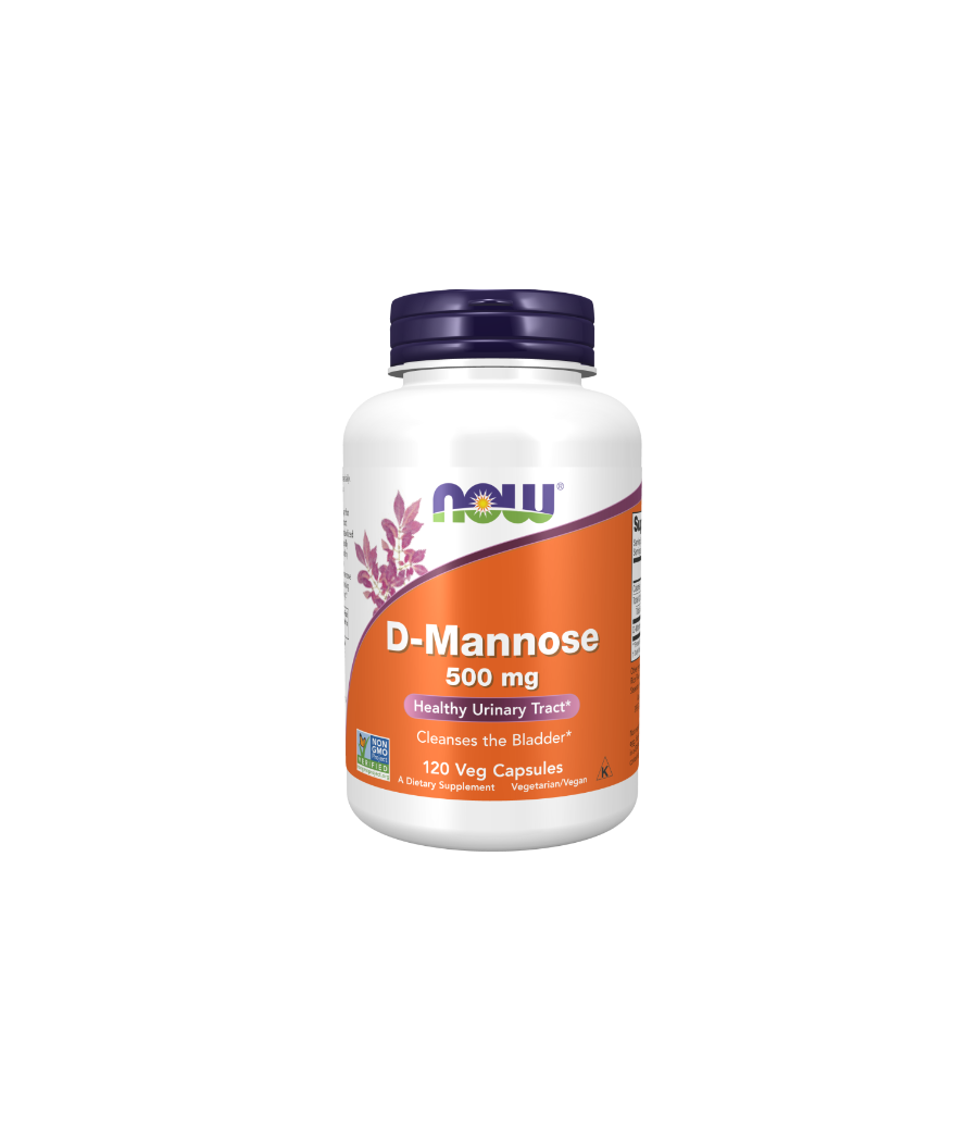 NOW D-Mannose, 500mg - 120 vegan capsules – low-calorie product from NOW, buy in Bombbar