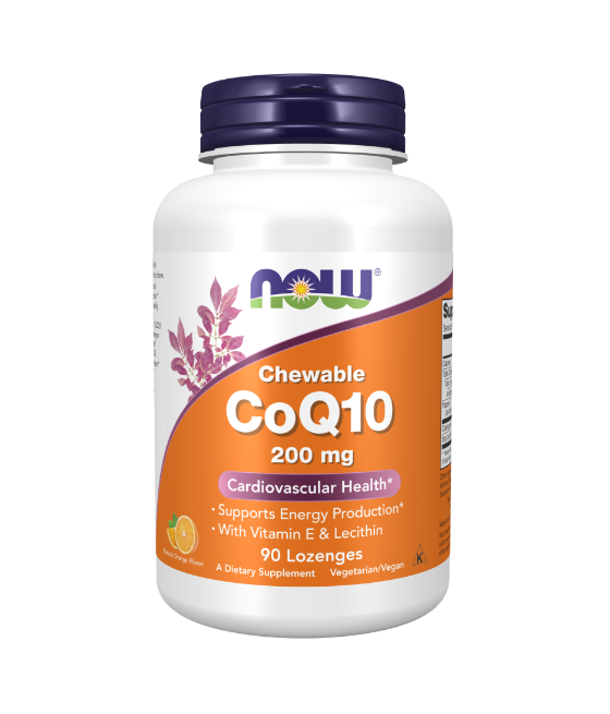 NOW CoQ10 with Lecithin & Vitamin E, 200mg (Chewable) - 90 lozenges