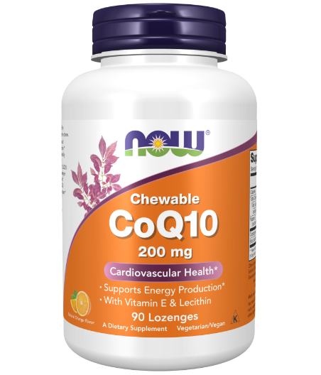 NOW CoQ10 with Lecithin & Vitamin E, 200mg (Chewable) - 90 lozenges