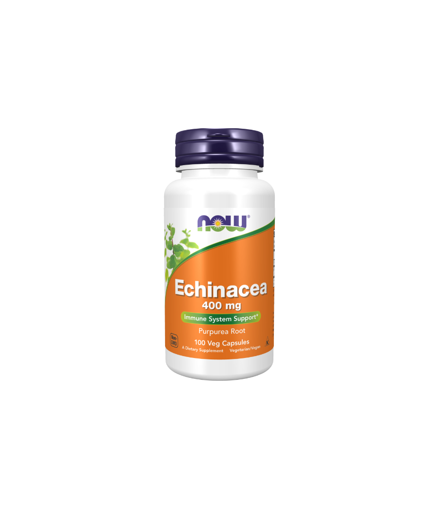 NOW FOODS Echinacea, 400mg - 100 vegan capsules – low-calorie product from NOW, buy in Bombbar