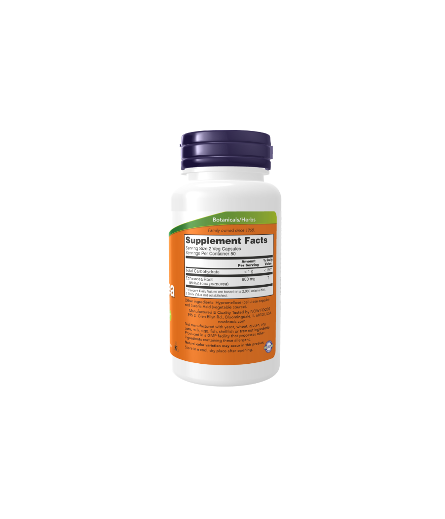 NOW FOODS Echinacea, 400mg - 100 vegan capsules – low-calorie product from NOW, buy in Bombbar