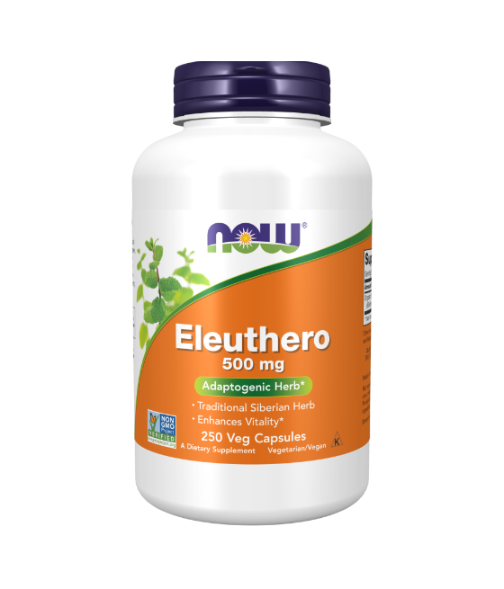 NOW Eleuthero, 500mg - 250 vegan capsules