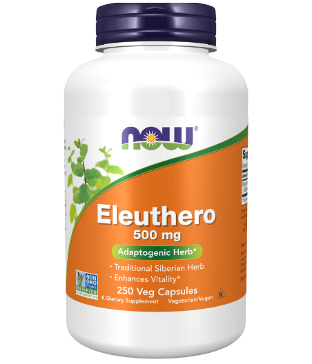 NOW FOODS Eleuthero, 500mg - 250 vegan capsules