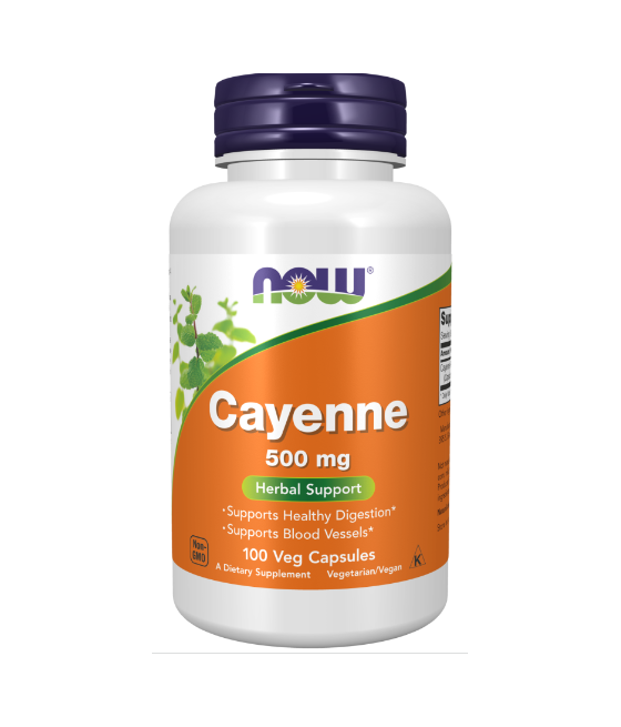 NOW Cayenne, 500mg - 100 vegan capslit