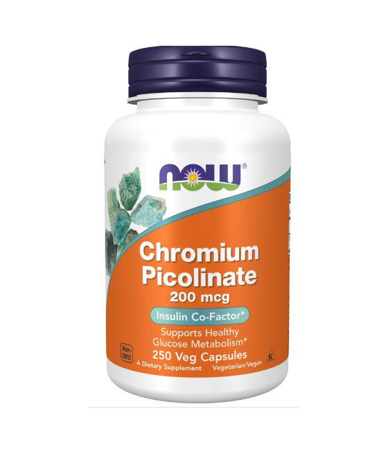 NOW Chromium Picolinate, 200mcg - 250 веган капсул