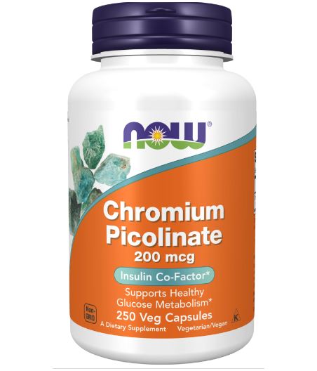 NOW Chromium Picolinate, 200mcg - 250 vegan capsules