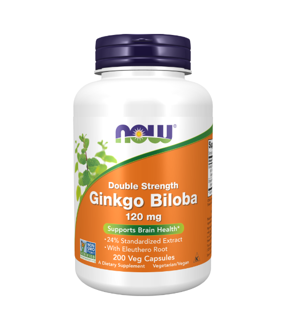 NOW Ginkgo Biloba Double Strength 120 mg - 200 vegan kapslit