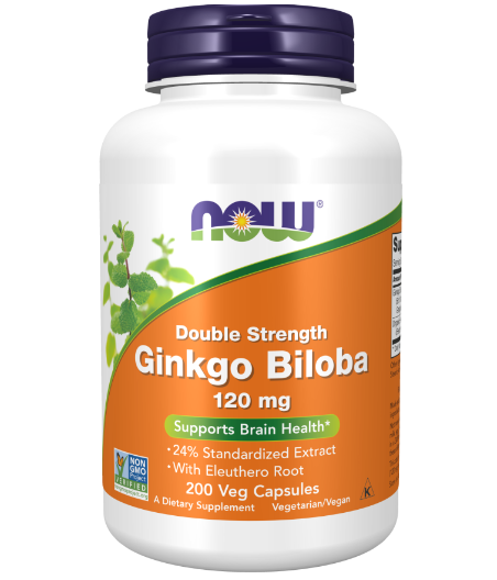 NOW Ginkgo Biloba Double Strength 120 mg - 200 vegan capsules