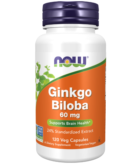 NOW Ginkgo Biloba 60 mg - 120 Veg Capsules