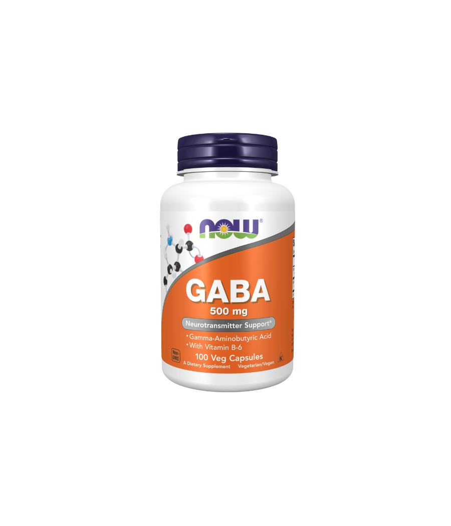 NOW GABA 500mg - 100 веган капсул – низкокалорийный продукт от NOW, купить в Bombbar