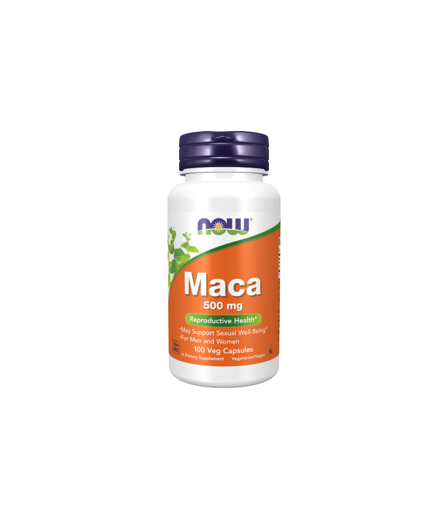 NOW Maca 500mg - 100 веган капсул – низкокалорийный продукт от NOW, купить в Bombbar