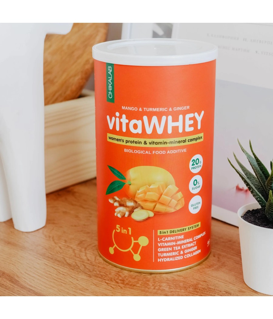 CHIKALAB VitaWhey vitamiini-mineraalvalgu kokteil "Mango, ingver, kurkum", 462g – madala kalorsusega toode firmalt Chikalab, osta Bombbar-ist