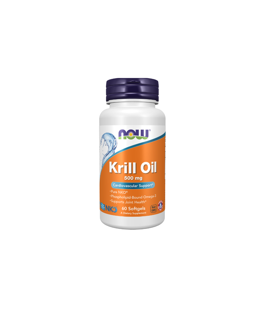 NOW Krill Oil 500mg - 60 мягких капсул – низкокалорийный продукт от NOW, купить в Bombbar