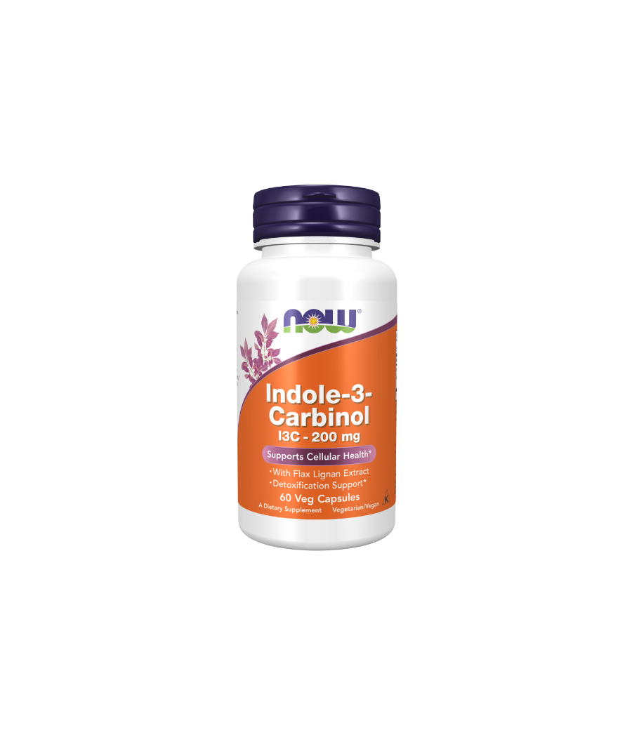 NOW Indole-3-Carbinol (I3C) 200mg - 60 vegan capsules – low-calorie product from NOW, buy in Bombbar