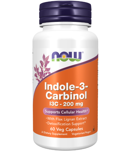 NOW Indole-3-Carbinol (I3C) 200mg - 60 vegan kapslit